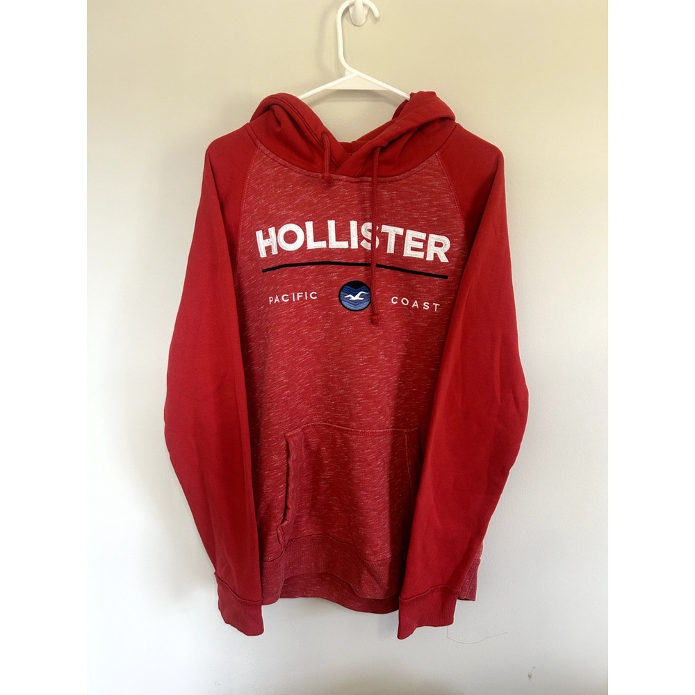 Hollister Pacific Coast Hoodie Red Pullover Men's M Y2K Surf Style